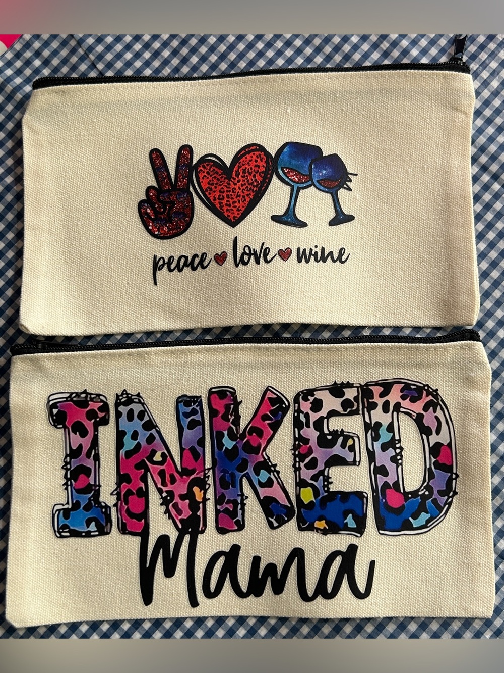 2 Zip Canvas Pouches